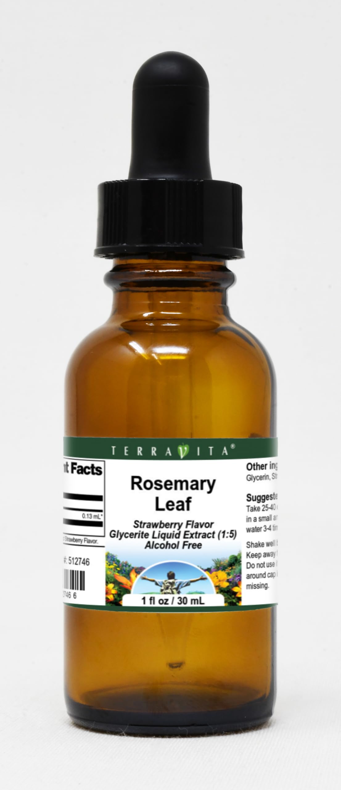 Rosemary Leaf Glycerite Liquid Extract (1:5) - Strawberry Flavored (1 oz, ZIN: 512746)