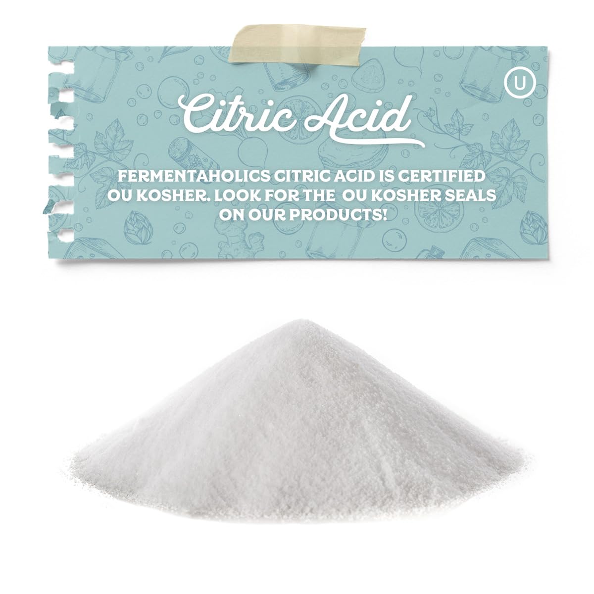 Fermentaholics Food Grade Citric Acid Powder – Natural Preservative & Flavor Enhancer – 1 lb – OU Kosher