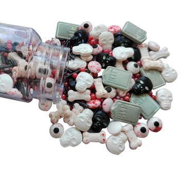 1 Bottle Candy Eyeballs Bloody Red Eyes Dog Bones Cake Cupcake Toppers Cookie Decorations Edible Dessert Sprinkles Mix for Hallo