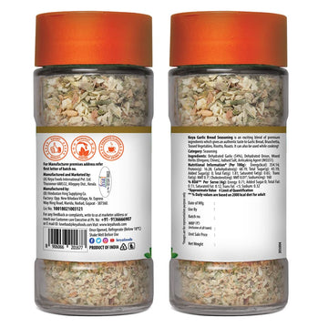 Keya Garlic Bread Seasoning |All Natural & Healthy Spice Blend| Glass Bottle | Premium Herbs And Spices 50Gm