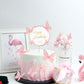 BHNKGZNA Butterfly Cake Toppers, 3D Pink Gold Decorations for Birthday, Wedding, Baby Shower, Plastic