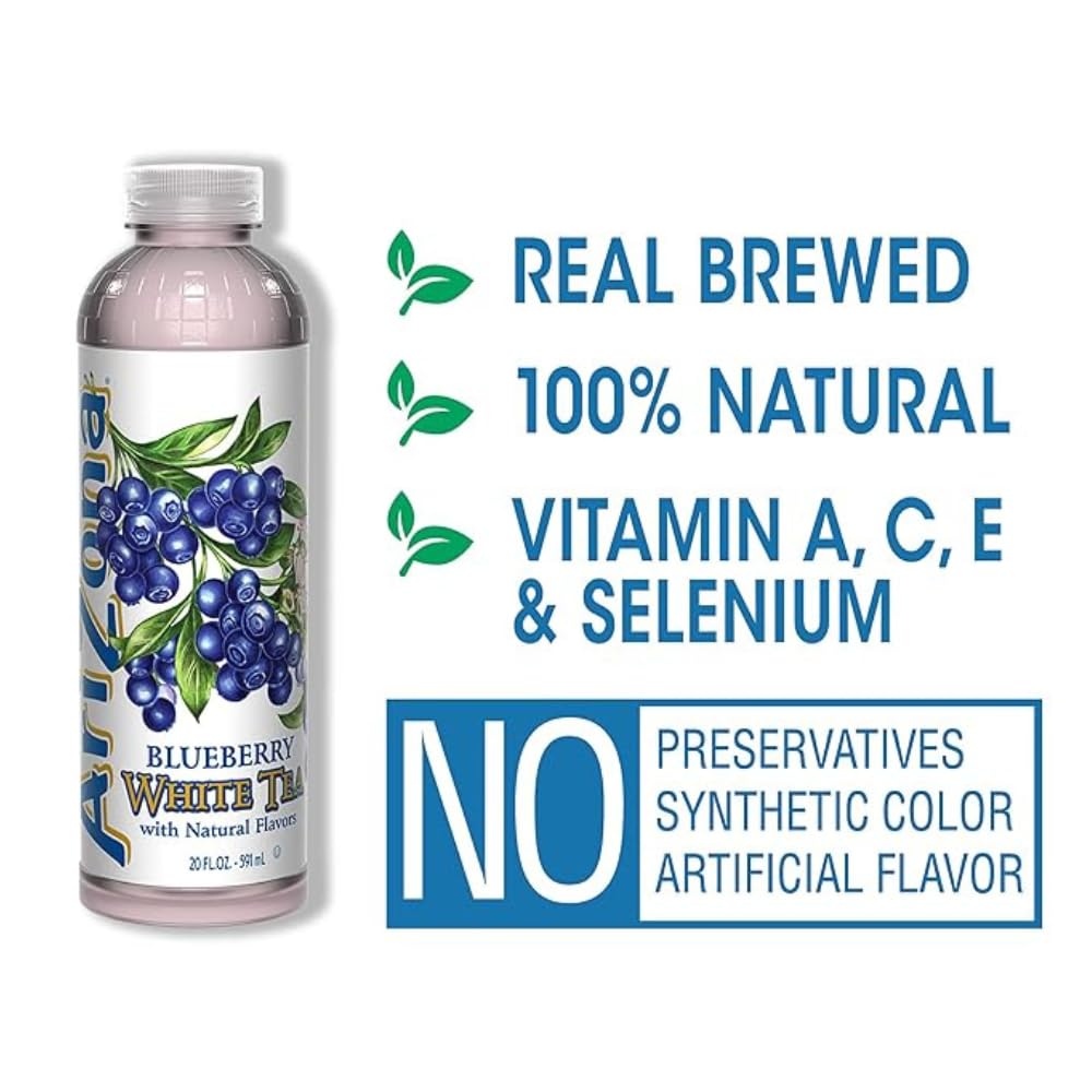 Arizona Blueberry White Tea, 20 Fl Oz, Pack Of 4