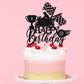 Bejotaa Happy Birthday Car Cake Topper Flag Dinner Flags Race Car Cake Toppers Decorations Party Supplies