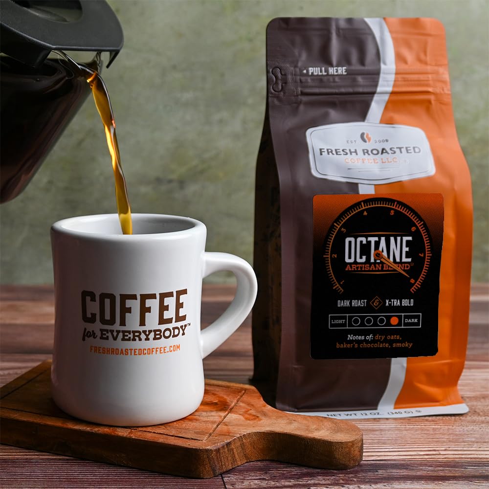 Fresh Roasted Coffee, Octane, 12 Oz, Dark Roast, Kosher, Whole Bean