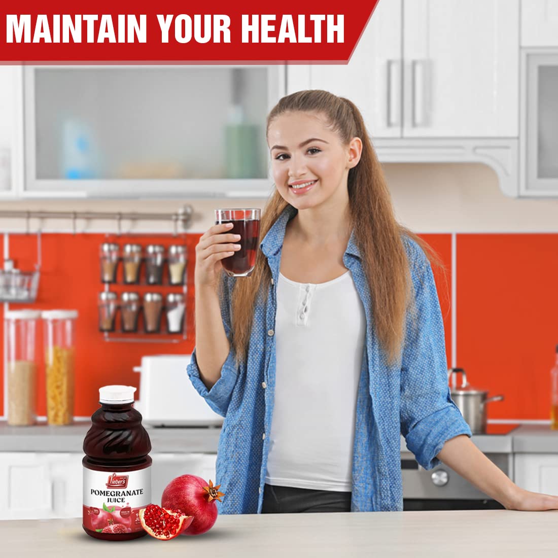 Liebers Pomegranate Juice - 32Fl Oz Pure And Natural Pomegranate Fruit Juice - No Added Sugar Or Preservatives - Natural Juice R