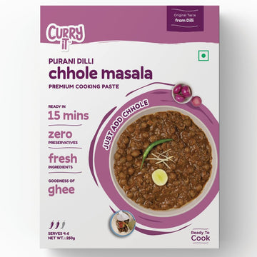 Curryit Instant Purani Dilli Ke Chole Curry Paste | Just Add Chickpeas | Ready In 15-30 Mins | Serves 4-6 | Made With Ghee | No 