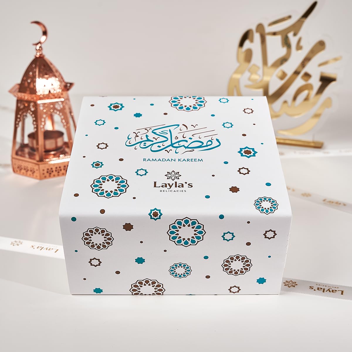 Laylas DELICACIES Mediterranean   Gift Box - 23 Bite-Size Pastries - Halal, Vegetarian, Gluten Free - Ramadan Gift Box