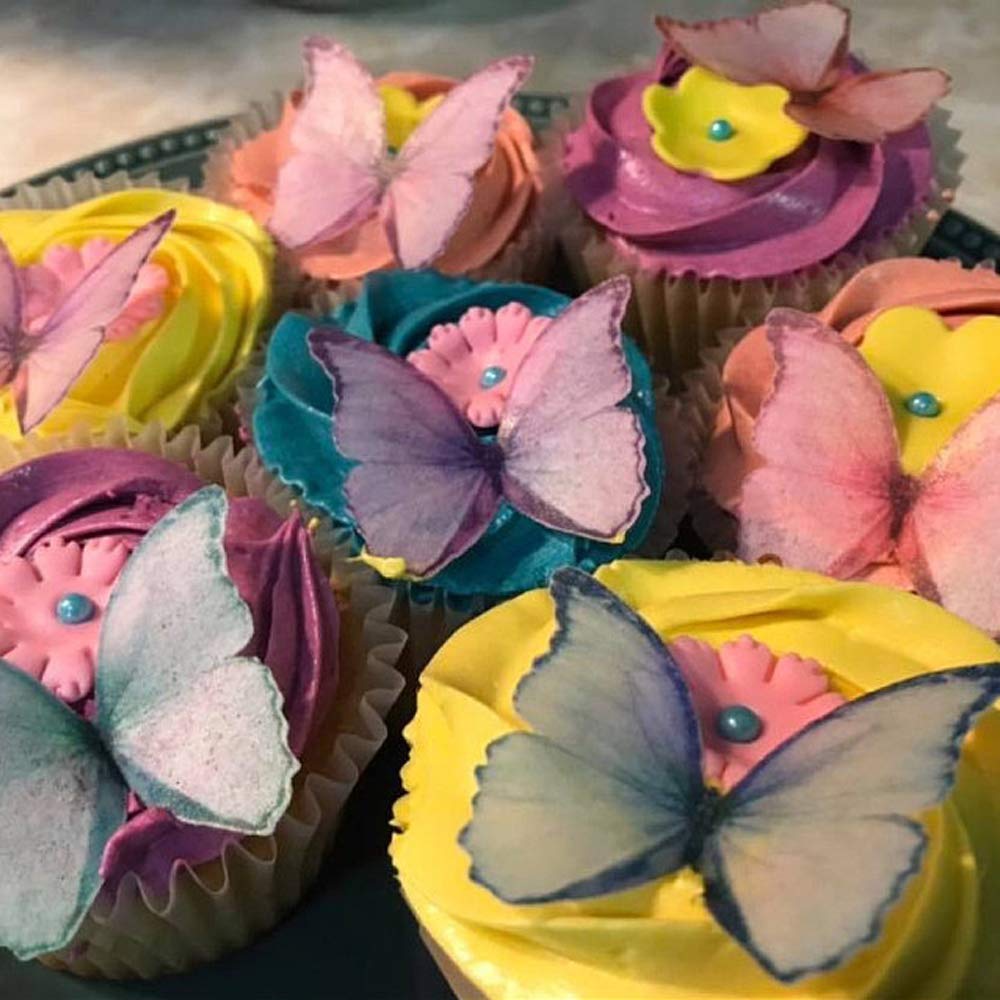 Edible Butterflies For Cake Decorating Set Of 24-2'' Big Size Cake And Cupcake Toppers, Butterfly Cake Toppers