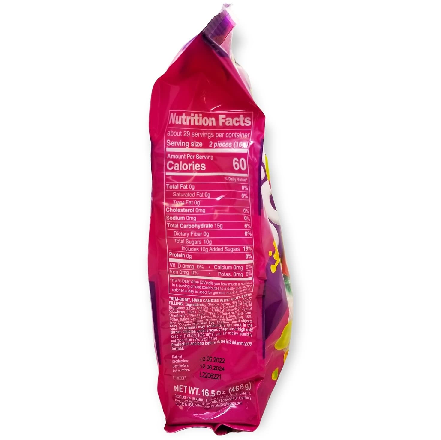 Roshen Bim Bom Hard Candy - Assorted Fruit & Berry, Individually