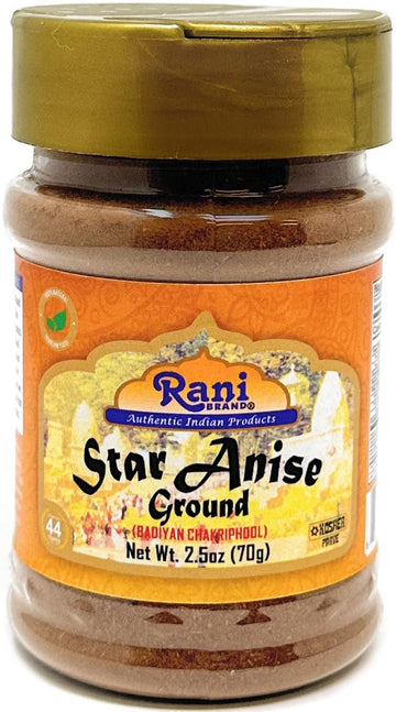 Rani Star Anise Powder (Badian Khatai) Ground Spice 2.5oz (70g) PET Jar ~ All Natural | Gluten Friendly | NON-GMO | Kosher | Veg