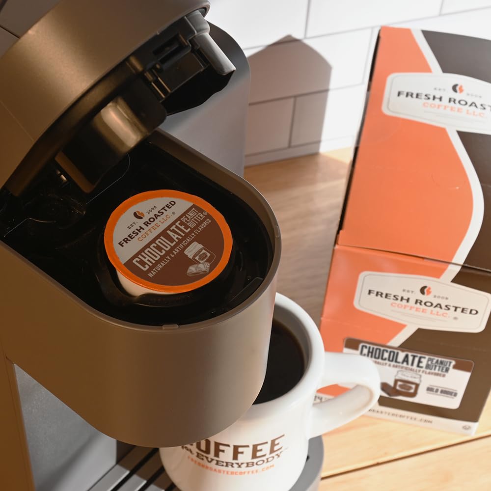 Fresh Roasted Coffee, Peanut Butter Cup, Flavored Coffee Pods, K-Cup Compatible, 24 Count