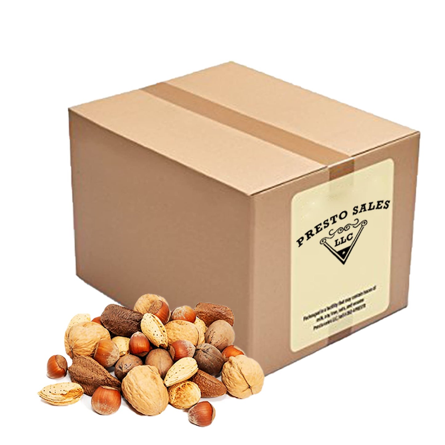 Presto Sales Mixed Nuts in Shell, 160 oz, Raw and All Natural, 10 lb Box
