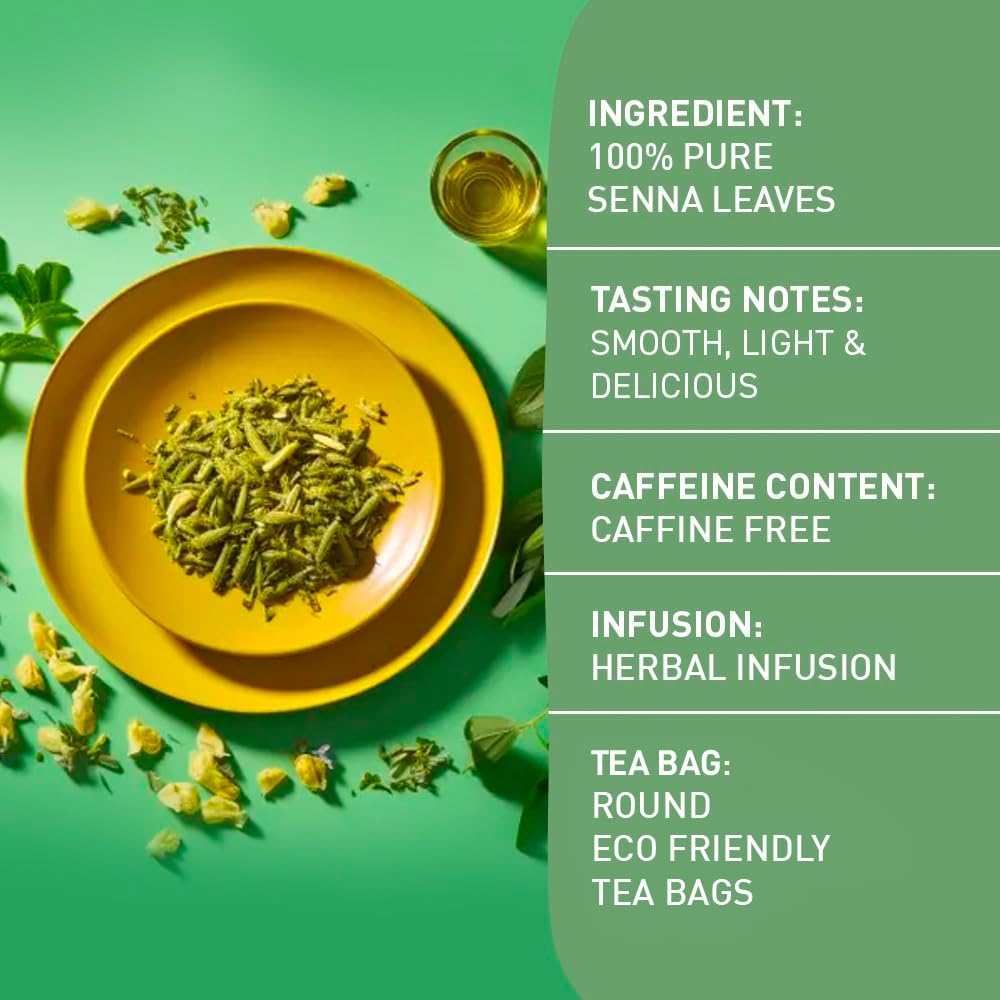HANDPICK Senna Tea Bags - Non-GMO, Caffeine Free, Mild Taste, 50 Count, Eco-conscious Packaging