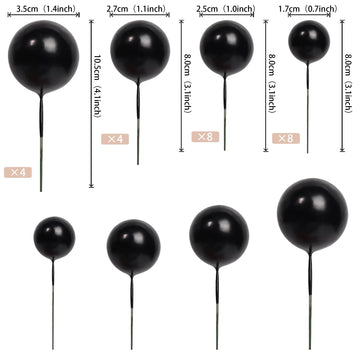 24 Pcs Balls Cake Toppers Ball Cake Picks Foam Ball Shaped Cupcake Toppers Mini Balloons Baby Shower Cake Decorations For Weddin