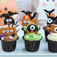 24Pcs Halloween Cupcake Toppers, Halloween Bat Cupcake Decorations, Black Glitter Bat Halloween Cupcake Picks For Halloween Part
