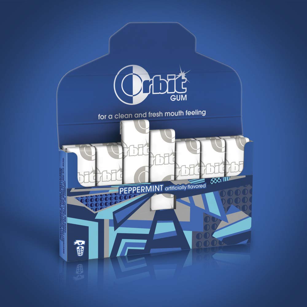 Orbit Peppermint Sugarfree Chewing Gum, 3 Packs Of 14-Pieces (42 Total Pieces)