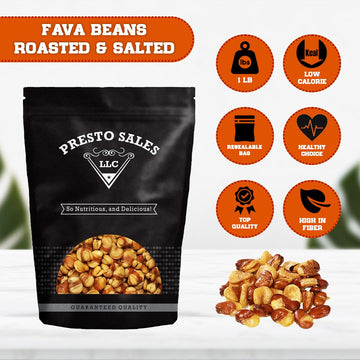 Fava / Broad Beans, Fried With Salt, Roasted, Low Sugar, Low Fat, Must-Have, Super Snack, Lunchbox, On-The-Go, Packed In A 1 Lb.