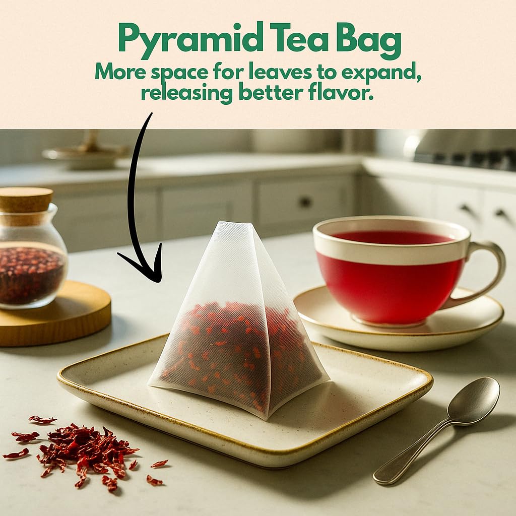 Tozzy Organic Hibiscus Tea - 100 Count, Plant-Based Pyramid Tea Bags