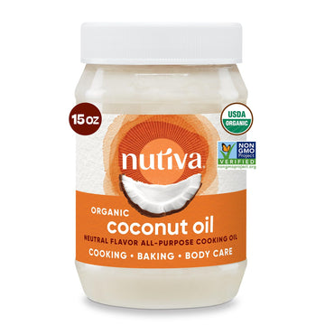 Nutiva Organic Steam-Refined Coconut Oil, 15 Fl Oz, Usda Organic, Non-Gmo, Vegan, Keto, Paleo, Neutral Flavor And Aroma For Cook