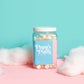 PAPAS PUFFS Cotton Candy Flavored Sugar Candy - Fat-Free, Gluten-Free, 1.68 lb, White, Individually Wrapped in Resealable Tub