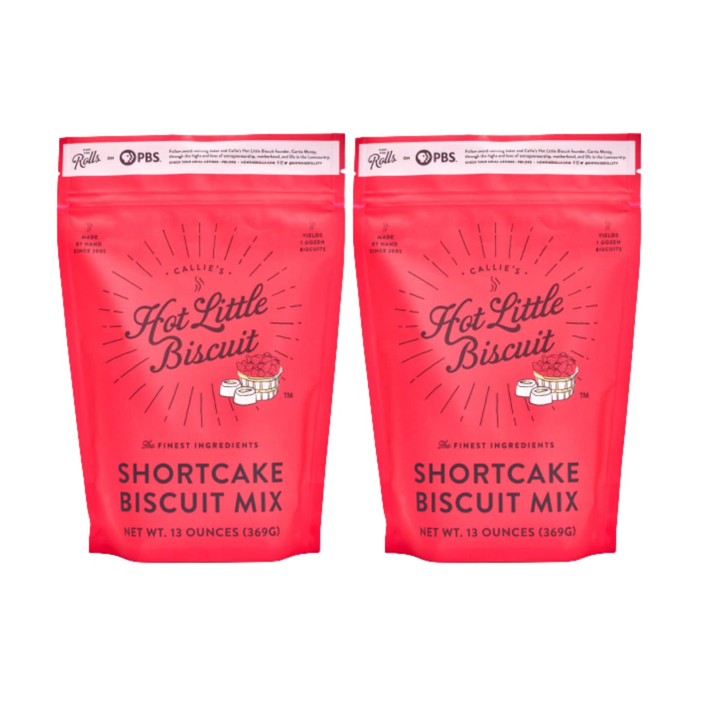 Callies Hot Little Biscuit Shortcake Biscuit Mix | Fast, Easy, Delicious | 2 Bags of Biscuit Mix | 13oz per bag | Makes 24 Shor