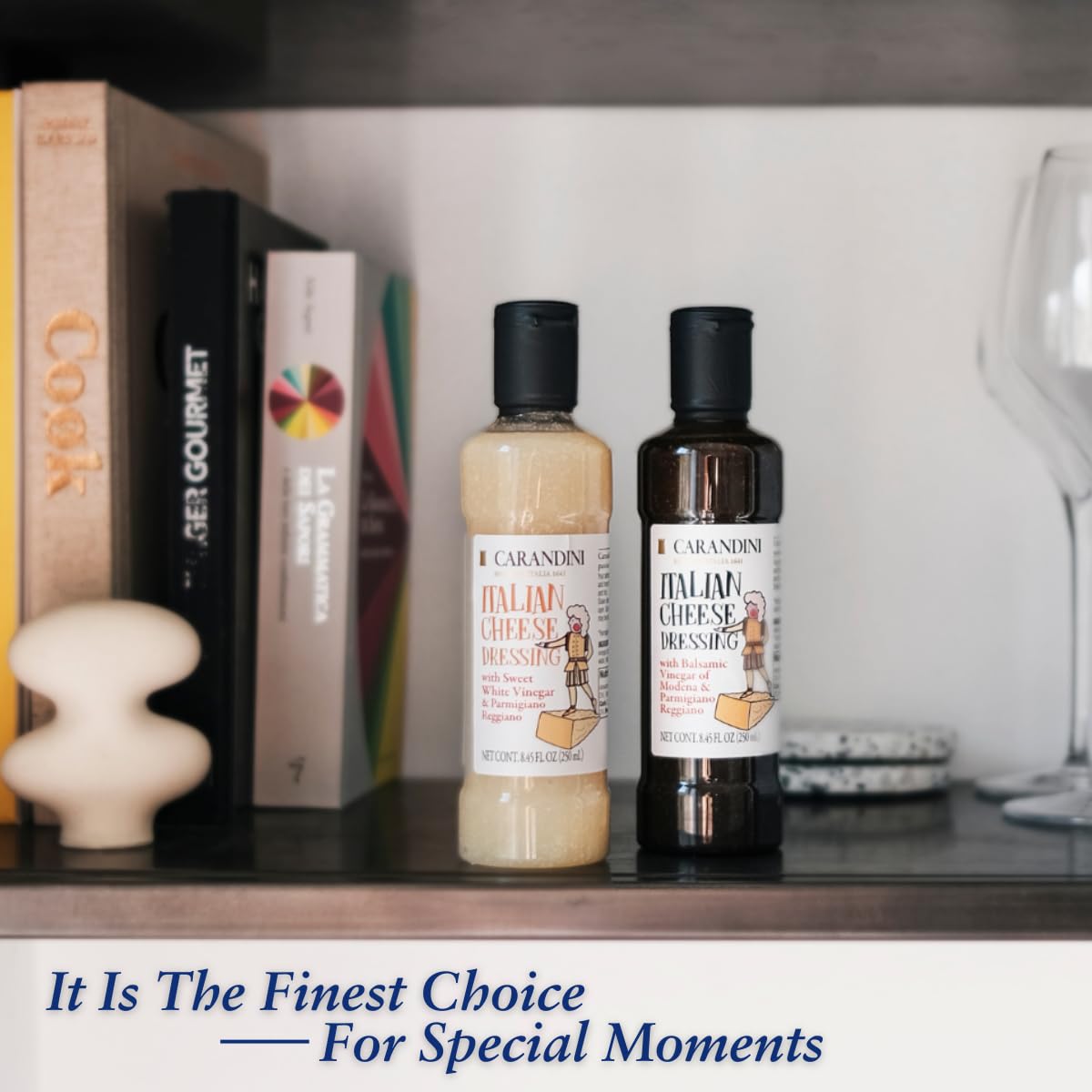 Carandini Italian Cheese Dressing With Sweet White Vinegar & Parmigiano Reggiano Dop - Gourmet, Gluten-Free, Light & Creamy, Swe