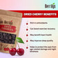 Berrilys Dried Dark Sweet Cherries, No Added Sugar, 10 Oz, Pitted, Unsulfured, Sweet Cherry, Unsweetened, No Preservatives, Non-