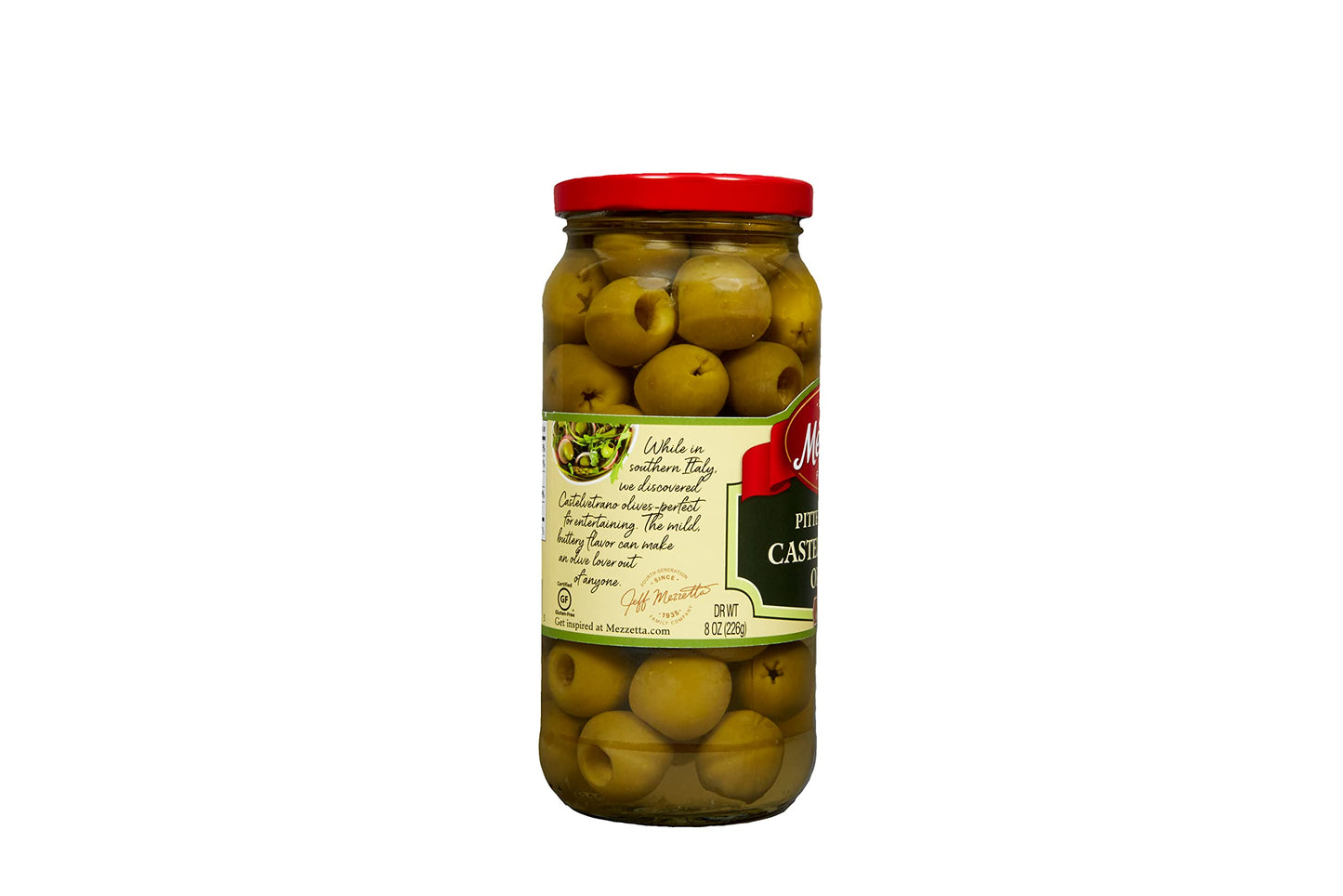 Mezzetta Pitted Italian Castelvetrano Olives | Non-Gmo, Gluten Free, Keto, Vegetarian | 8 Ounce Drained Weight (Pack Of 2)