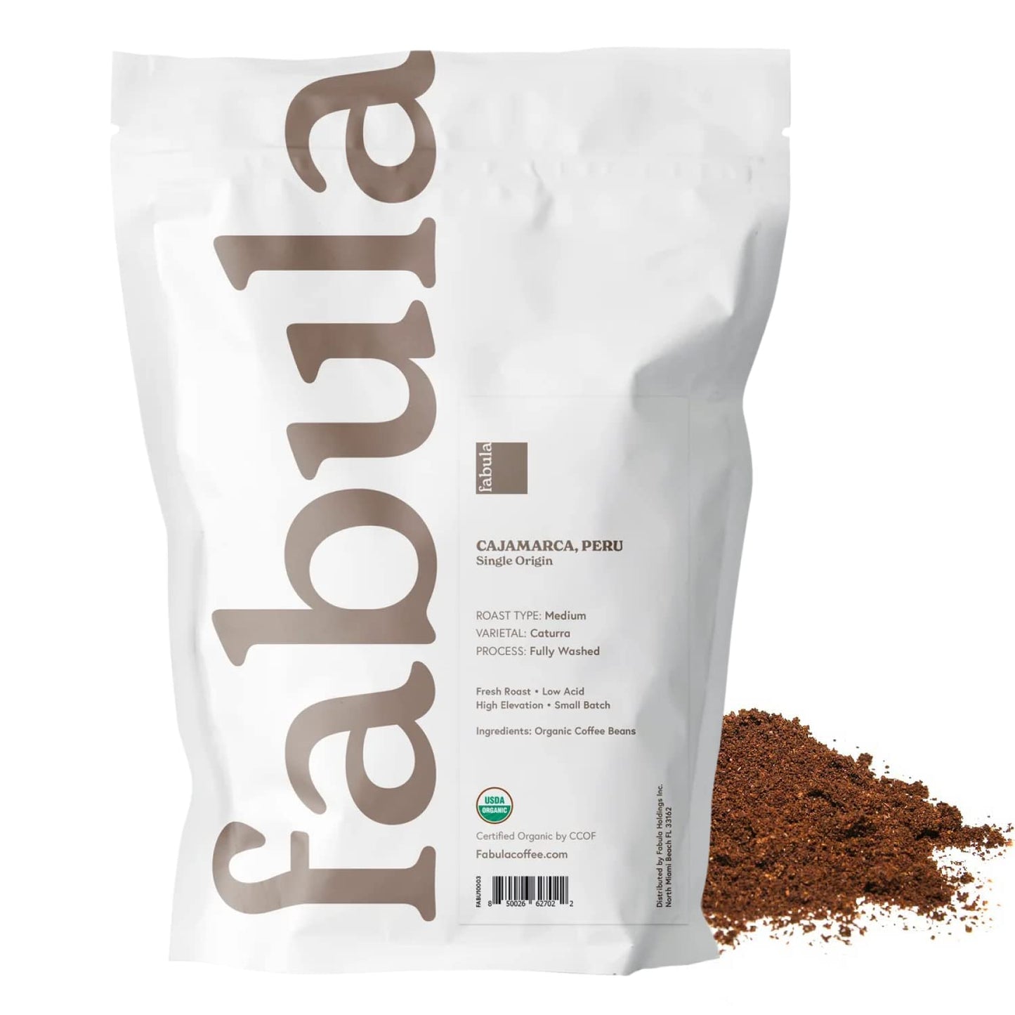 Fabula Low Acid Organic Ground Coffee, Medium Roast, 12 oz, Non-GMO, Mycofree from harsh ingredients