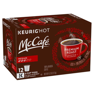 Mccaf   Premium Roast Coffee, Medium Roast, K-Cup Pods, 12 Count
