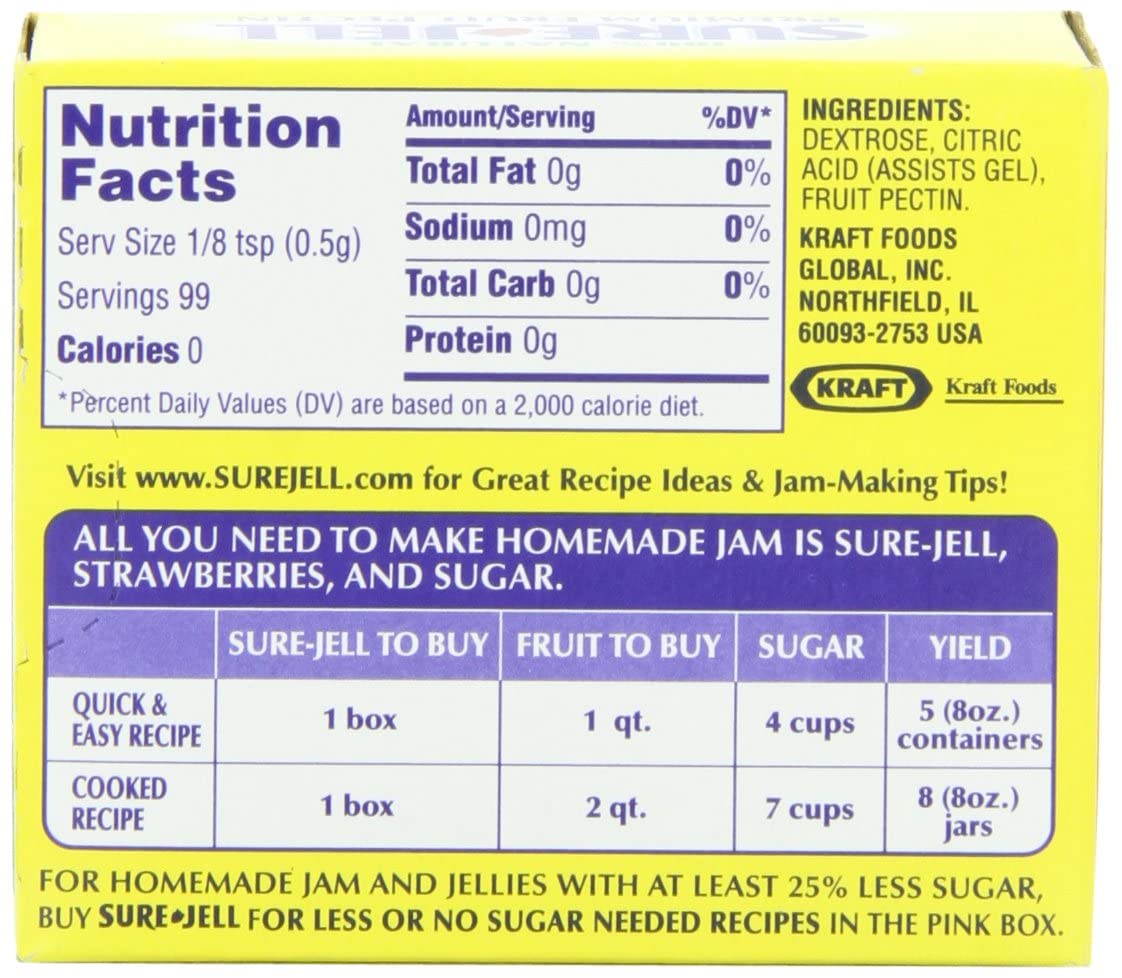 Sure Jell Premium Fruit Pectin (1.75 Oz Jars, Pack Of 4)