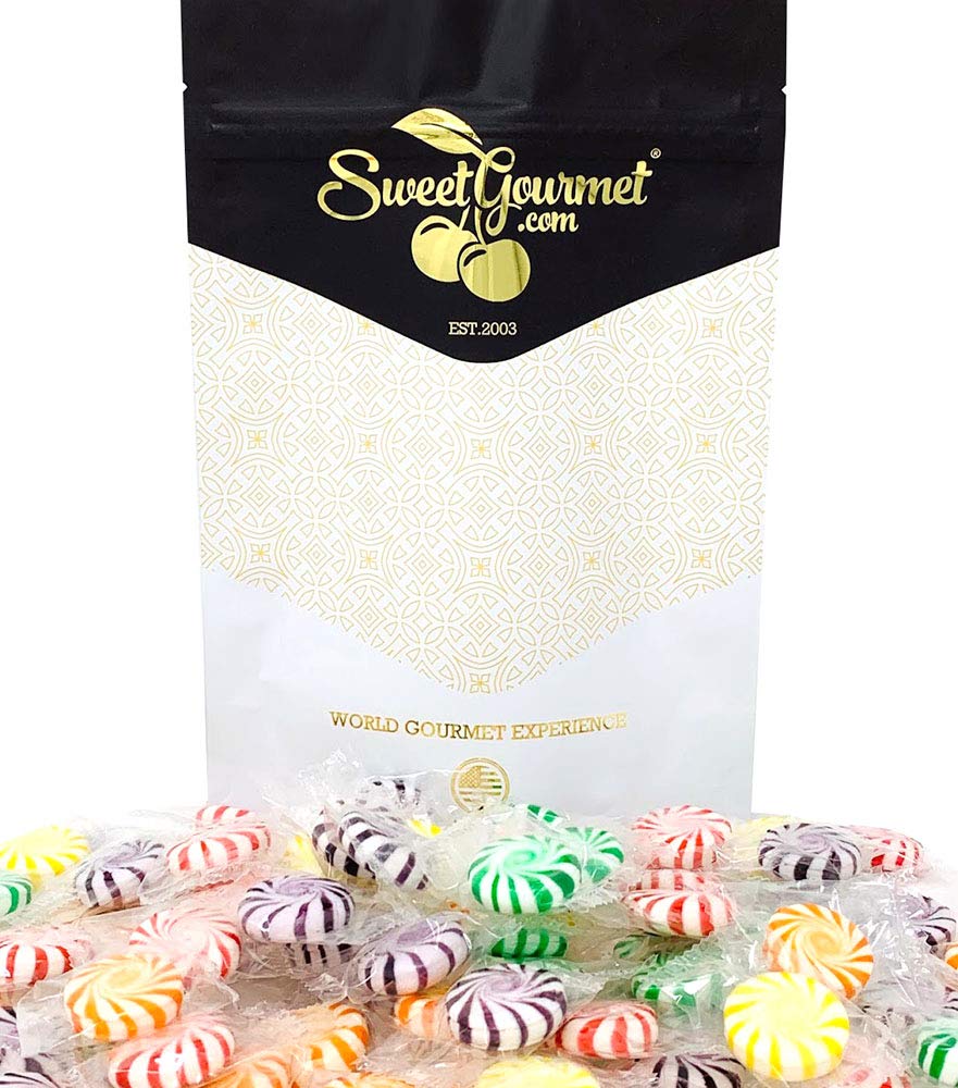 Sweetgourmet Assorted Fruits Hard Candy Pinwheels | 2 Pounds