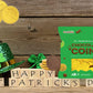 St. Patrick'S Day 25 Coins Gold Shamrock Coins Foils, Belgian Clover Coins Bag Nut-Free (25-Pack)
