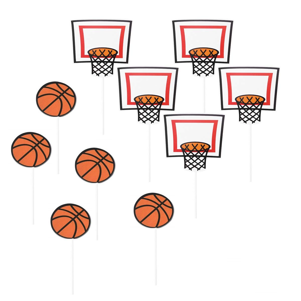 Janou Basketball Sports Cupcake Toppers Cake Picks Decoration Birthday Baby Shower Wedding Party Suppliers Pack 20Pcs