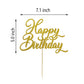 Happy Birthday Cake Topper - Birthday Party Decorations, Double Sided Gold Glitter