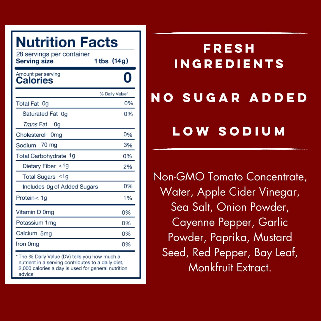 Yo Mamas Foods Keto Spicy Ketchup, No Sugar Added, Vegan, Gluten Free, 14 Ounce