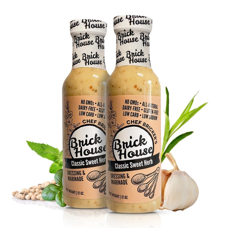 Brick House Classic Sweet Herb Vinaigrette Dressing, Keto & Paleo, Low Sodium, 12 Ounce (Pack of 2)