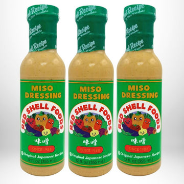 Red Shell Miso Dressing, 12 Fl Oz (Pack of 3) - Authentic Japanese Flavor, Perfect for Salads and Marinades