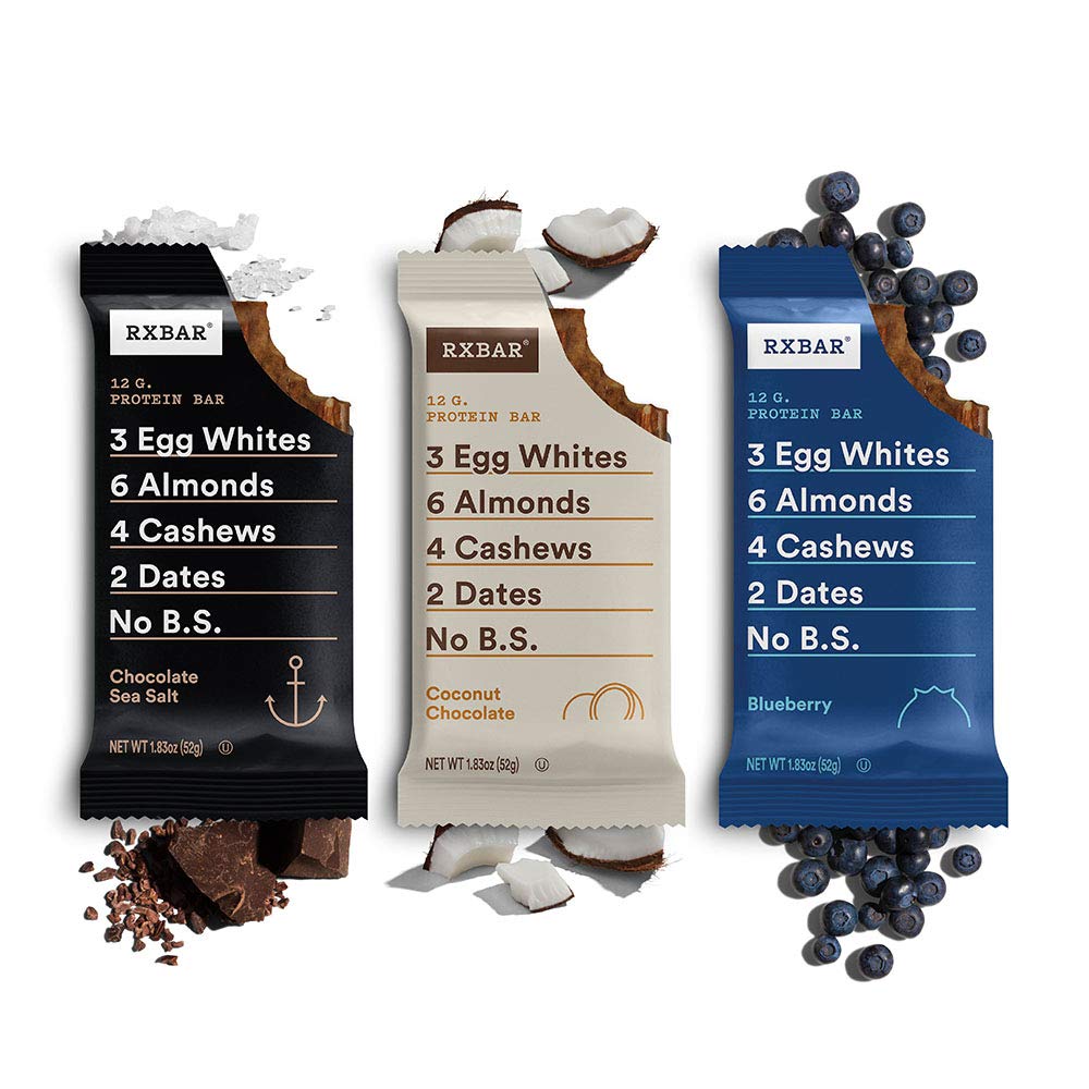 Rxbar Protein Bar, Variety Pack, 3 Flavors,1.83 Oz(Pack Of 24)