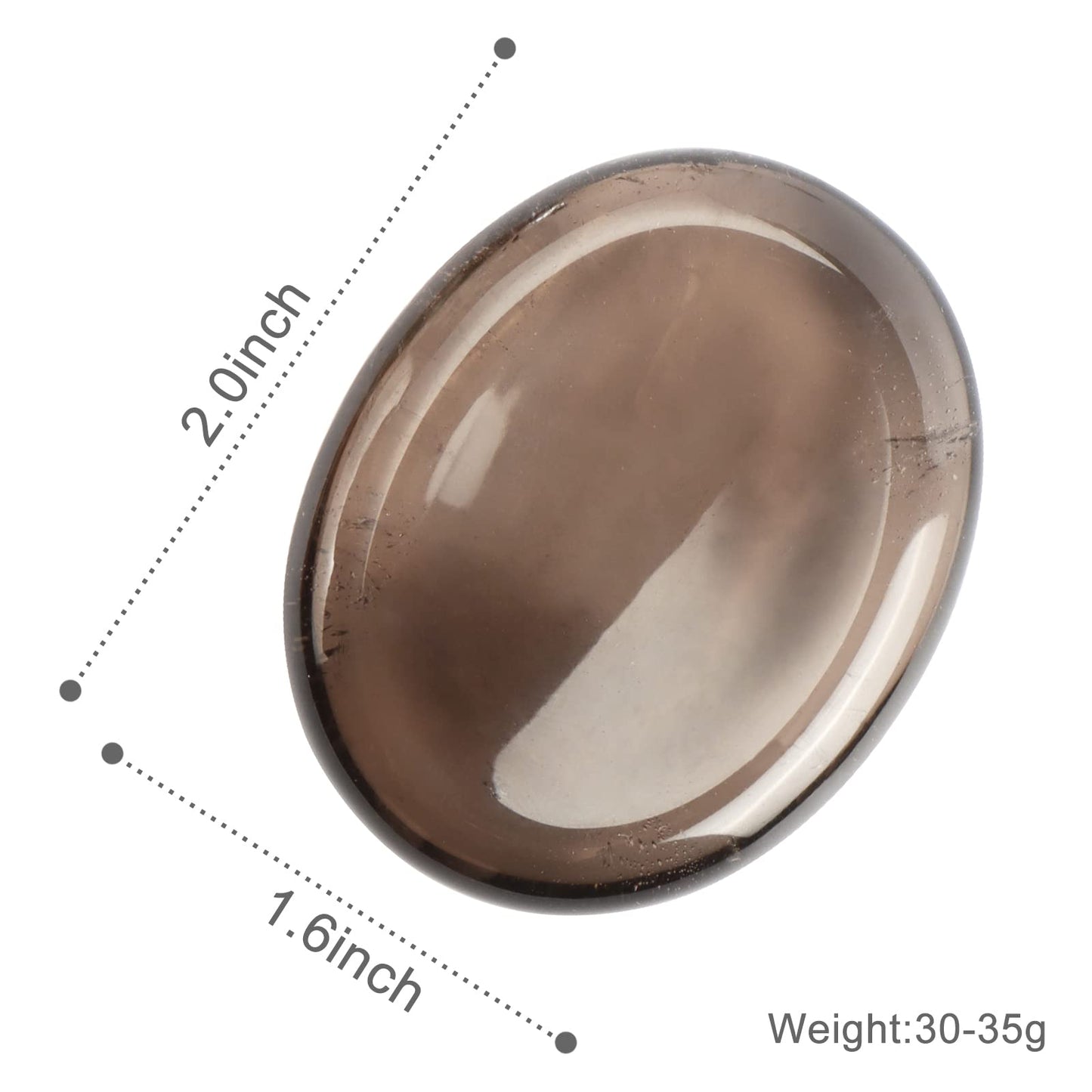 Artistone 2 Pcs Smoky Quartz Crystal Palm Stone Polished Chakra Thumb Worry Stones Set Healing Crystals For Anxiety Stress Relie