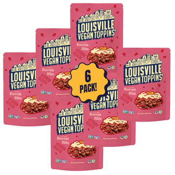 Louisville Vegan Jerky – Toppins’ Bacon Bits, Vegetarian And Vegan Meat - Non-Gmo Soy Protein, Gluten-Free High Protein Vegan Snacks (3 Oz, 6 - Pack)