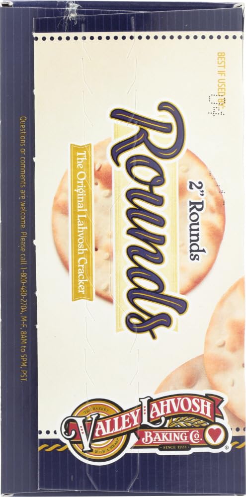 Valley Lahvosh Rounds Crackerbread, Original, 2-Inch Round, 4.5-Ounce Boxes (Pack of 12)