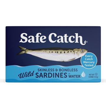 Safe Catch Wild Sardines in Water Skinless Boneless Wild-Caught Sardine Fillets Lowest Mercury Limit, Keto Food Kosher Non-GMO S