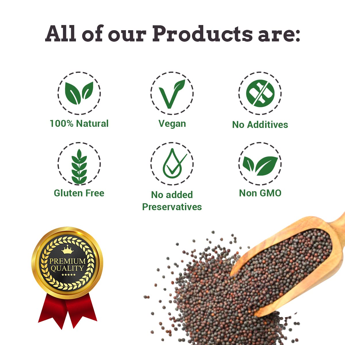 SPICE MAGIC Black Mustard Seed - 100% Pure, Non-GMO, Indian Origin - 7oz (200g)