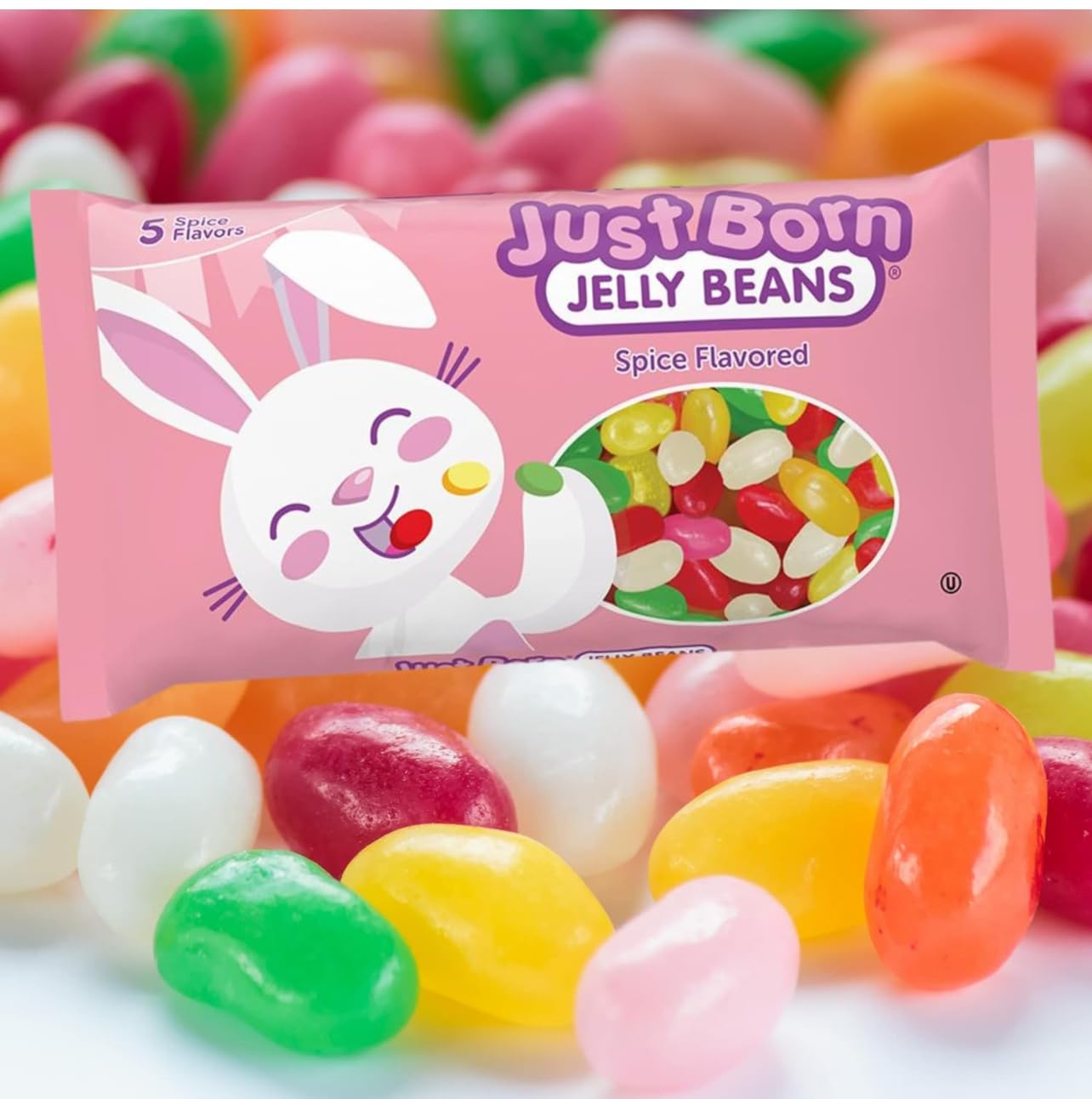 Spice And Licorice Flavored Pectin Jellybeans Candy By Just Born 2(10 Oz Bags) Bundle | Ideal For Easter Decor, Egg Hunts, Baske