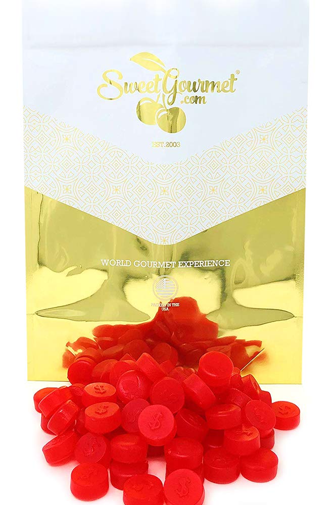 Sweetgourmet Cherry Juju Coins | Bulk Unwrapped Soft Candy | 4 Pounds
