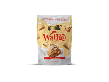 got milk? Mini Waffle Cones, Peanut Butter, 4.24 Oz. / 119g Resealable Bag, Delicious Peanut Butter Filled Waffle Cone Bites, Mi