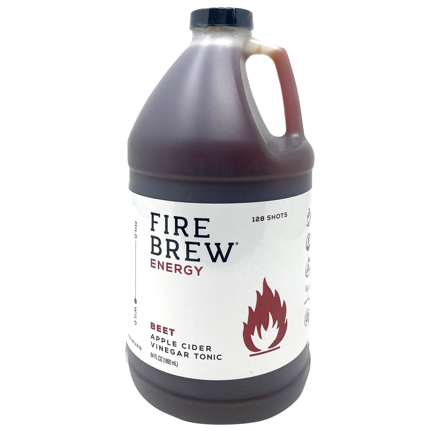 Fire Brew Energy Beet Apple Cider Vinegar Tonic - 128 Concentrated Shots, 1 Fl Oz, Organic Ingredients for Energy & Stamina Boost