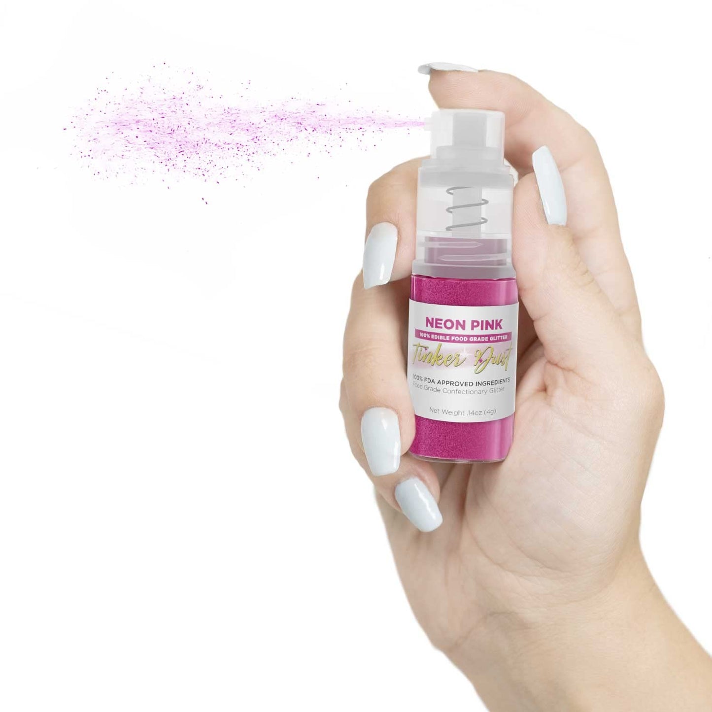 Brew Glitter - Neon Pink (4G 1X Mini Pump) Edible Glitter For Desserts, Beverages, Cupcakes, Cake Pops And Cookies By Bakell