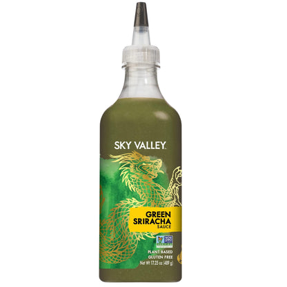 Sky Valley Green Sriracha Sauce - Hot Sauce, Lime, Jalapeo Pepper and Cilantro, Gluten Free, Vegan, Non-GMO, Low Sugar, 5 Calori